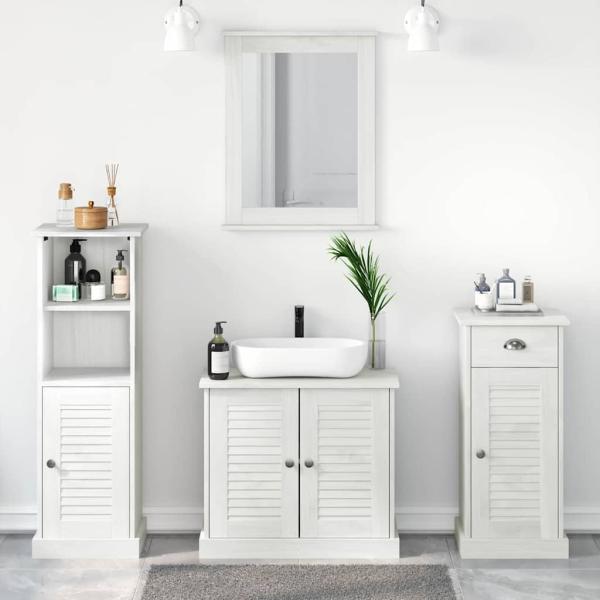 ARDEBO.de - Badezimmermöbel Set 3 pcs Antik Weiß 37 x 34 x 110 cm