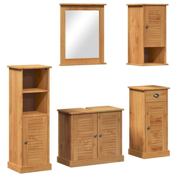 Badezimmermöbel Set 5 pcs Honigbraun 37 x 34 x 110 cm
