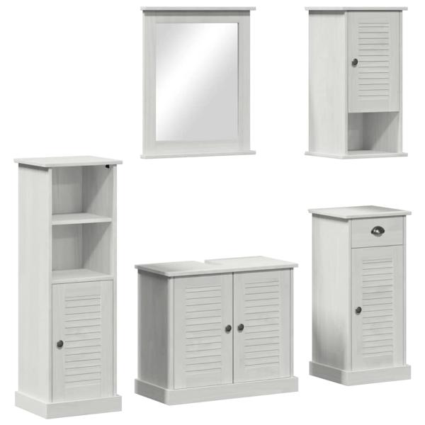 Badezimmermöbel Set 5 pcs Antik Weiß 37 x 34 x 110 cm