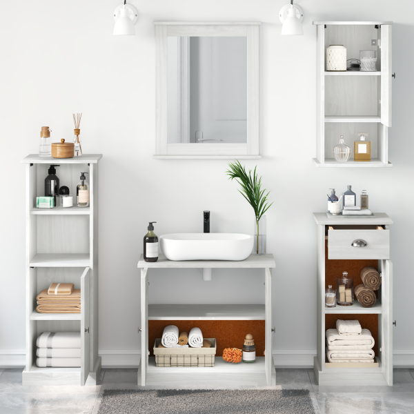 Badezimmermöbel Set 5 pcs Antik Weiß 37 x 34 x 110 cm