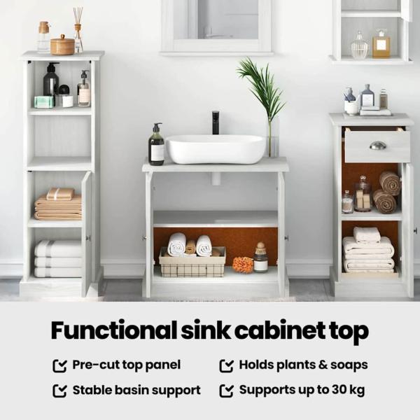 Badezimmermöbel Set 5 pcs Antik Weiß 37 x 34 x 110 cm