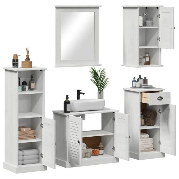 Badezimmermöbel Set 5 pcs Antik Weiß 37 x 34 x 110 cm