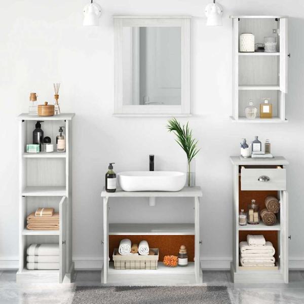 Badezimmermöbel Set 5 pcs Antik Weiß 37 x 34 x 110 cm