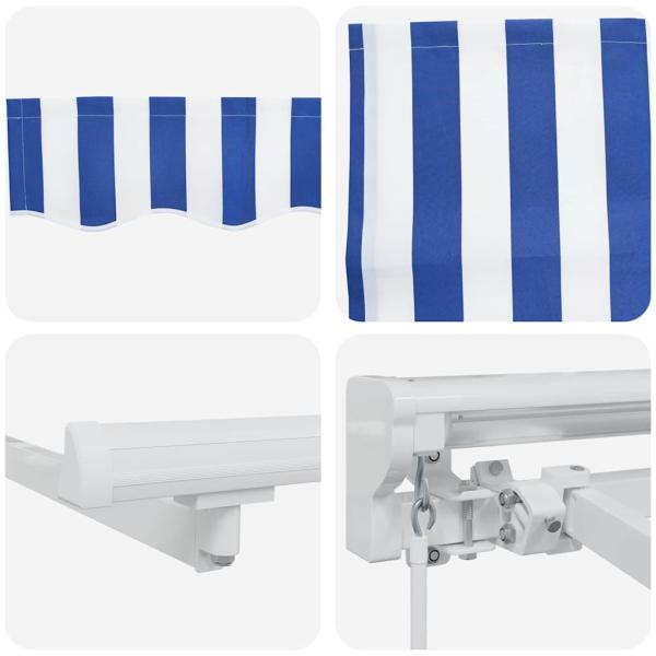 Einziehbare Markise Blau und Weiß 350x200 cm