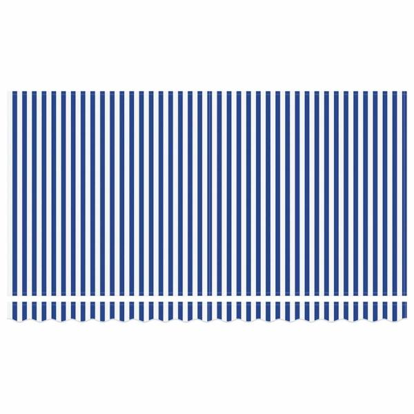 Einziehbare Markise Gestreift Blau und Weiß Weiß 350 x 200 cm