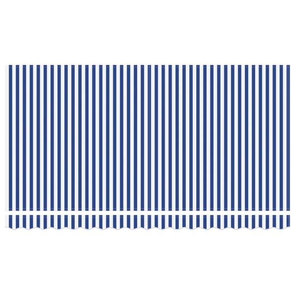 Einziehbare Markise Blau und Weiß Anthrazit 350 x 200 cm