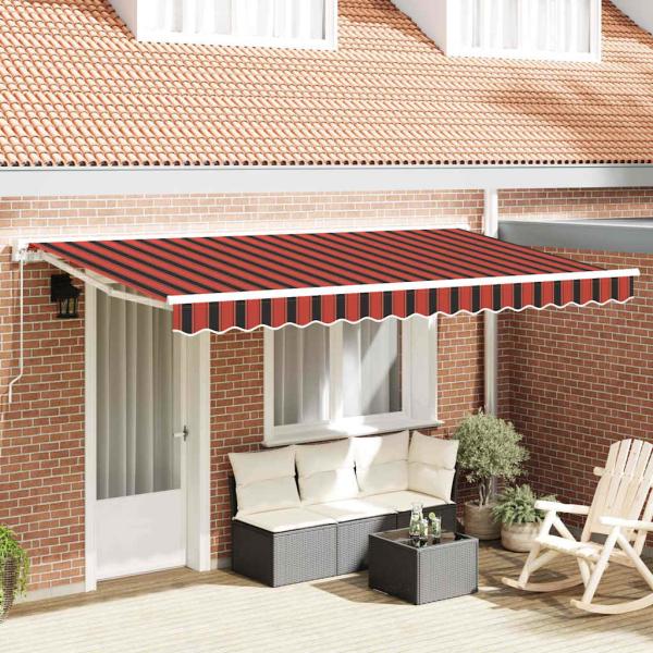 ARDEBO.de - Einziehbare Markise Marineblau 350x200 cm Stoff und Metall