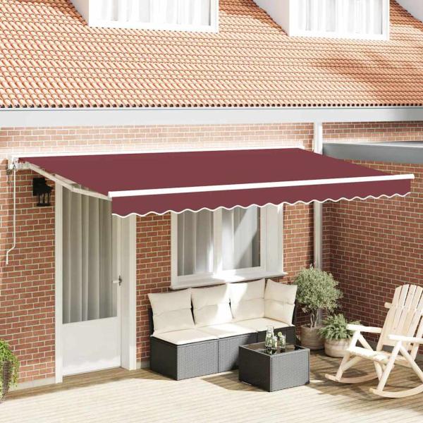 ARDEBO.de - Einziehbare Markise Burgunderrot 350x200 cm Gewebe