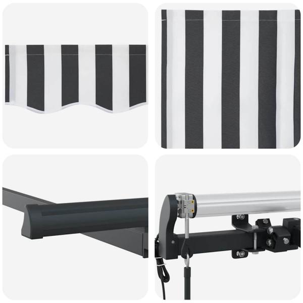 Einziehbare Markise Anthrazit und Weiß