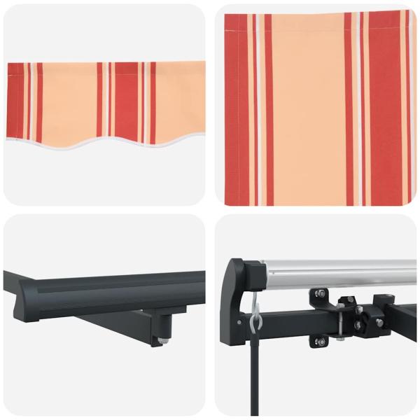 Einziehbare Markise Gelb und Orange und Weiß