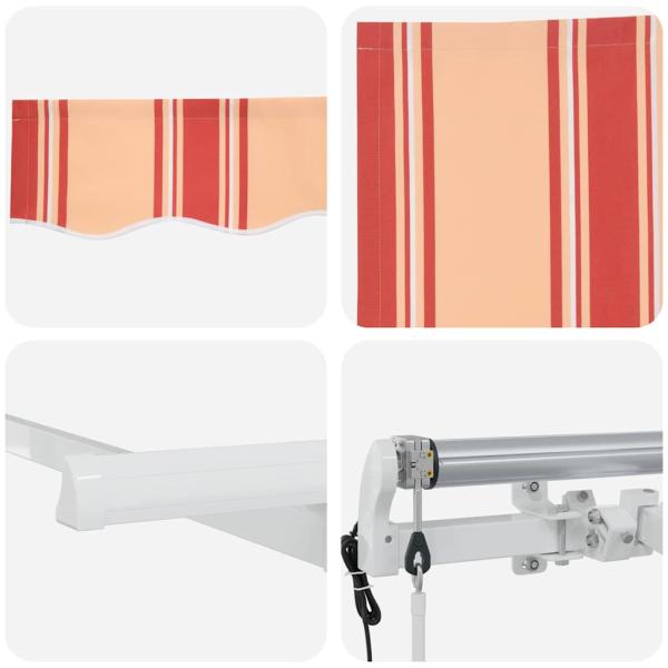 Einziehbare Markise Mehrfarbig und Gelb und Orange und Weiß