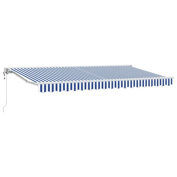 Einziehbare Markise Blau und Weiß 400x200 cm Aluminium