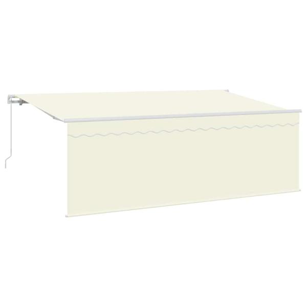 Einziehbare Markise Cremefarben Weiß Braun 400 x 200 cm