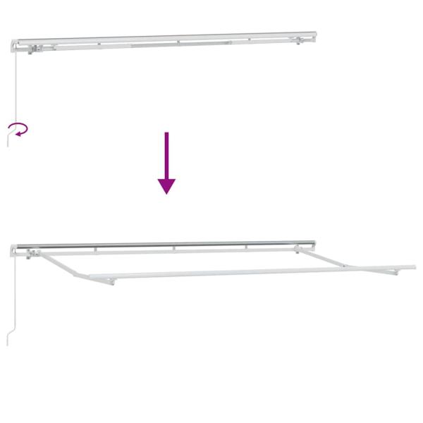 Einziehbare Markise Cremefarben Weiß Braun 400 x 200 cm
