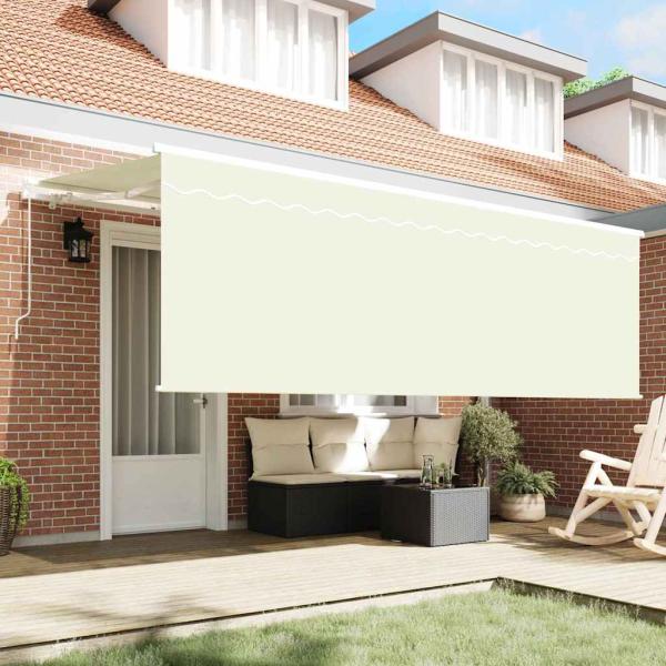 Einziehbare Markise Cremefarben Weiß Braun 400 x 200 cm