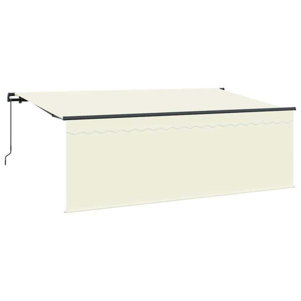 Einziehbare Markise Cremefarben Anthrazit Braun 400 x 200 cm