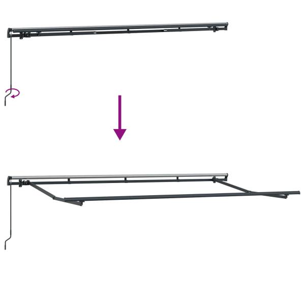 Einziehbare Markise Cremefarben Anthrazit Braun 400 x 200 cm