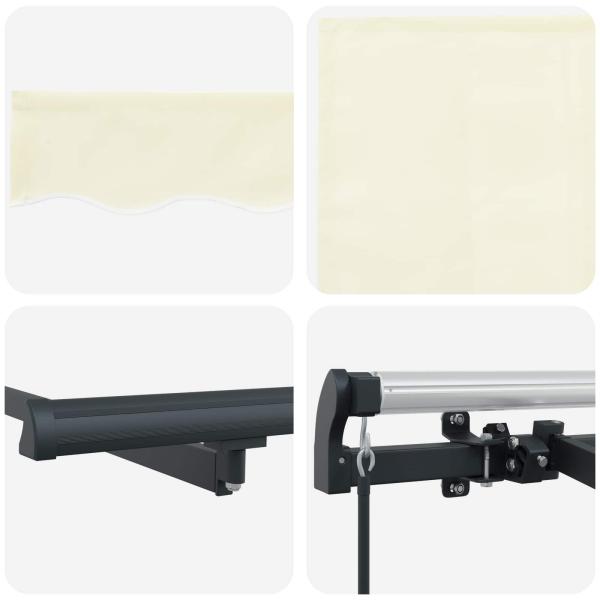 Einziehbare Markise Cremefarben Anthrazit Braun 400 x 200 cm