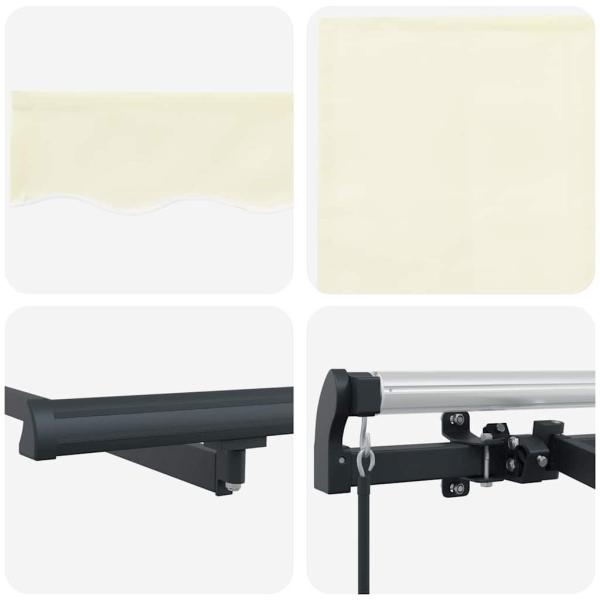 Einziehbare Markise Cremefarben Anthrazit Braun 400 x 200 cm