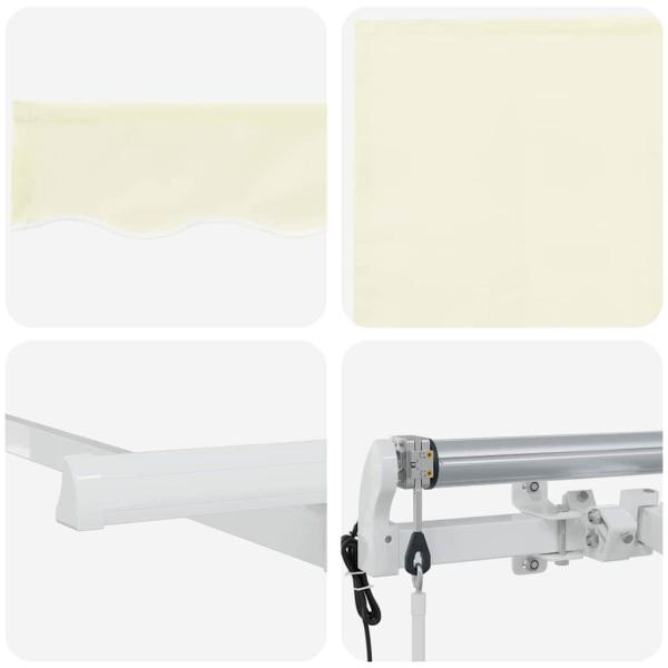 Einziehbare Markise Cremefarben Weiß Braun 400 x 200 cm