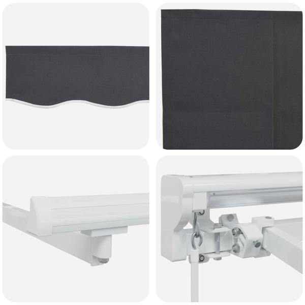 Einziehbare Markise Anthrazit 400x200 cm Stoff und Polyester