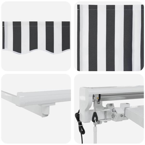 Einziehbare Markise Anthrazit und Weiß 400x200 cm