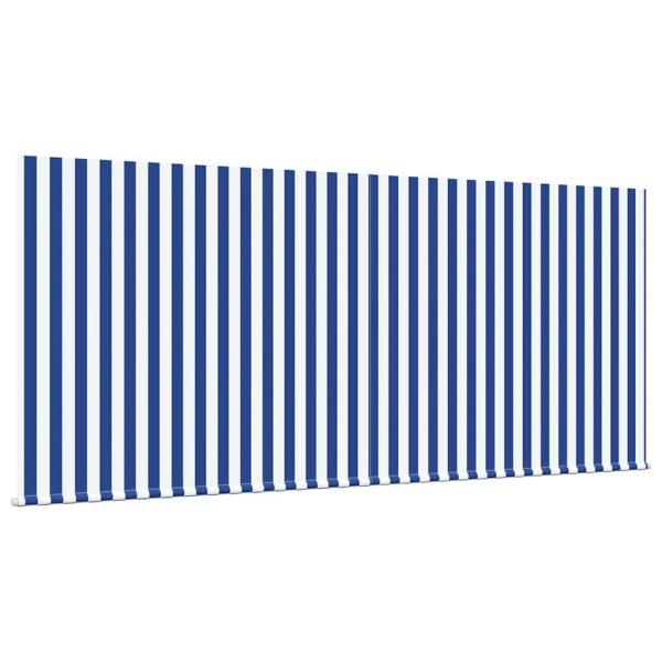 Einziehbare Markise Blaue und weiße Streifen Groß