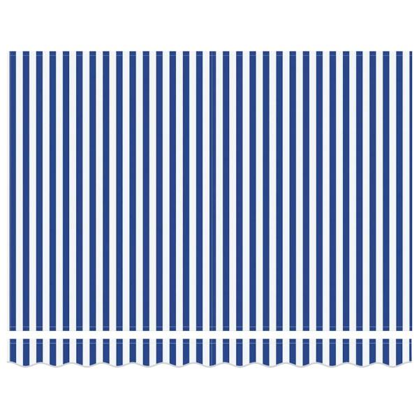 Einziehbare Markise Blaue und weiße Streifen Groß
