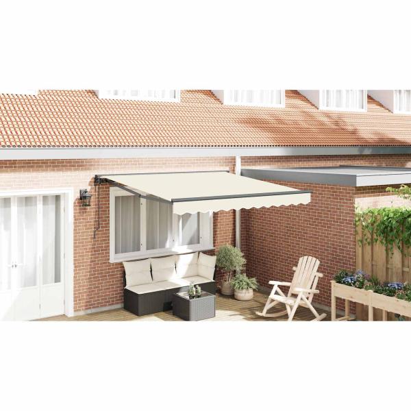 Einziehbare Markise Creme 300x250 cm Aluminium und Polyester