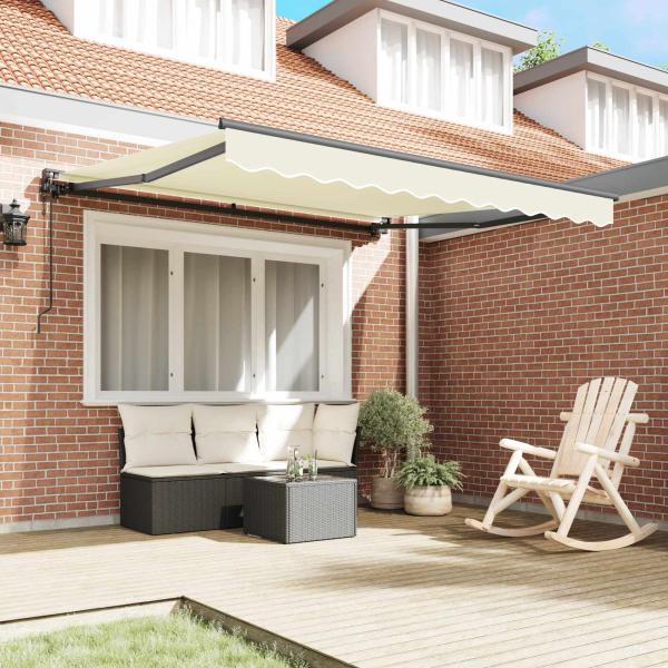 Einziehbare Markise Creme 300x250 cm Aluminium und Polyester