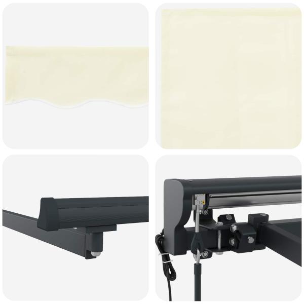 Einziehbare Markise Beige Groß Stoff
