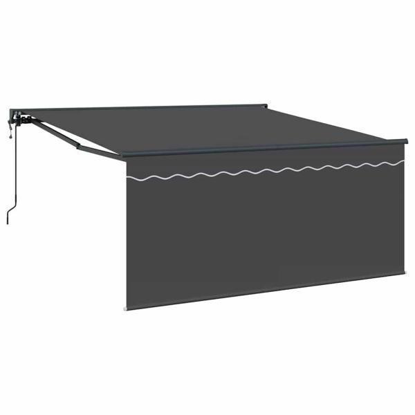 Einziehbare Markise Anthrazit 300 x 250 cm Gewebe