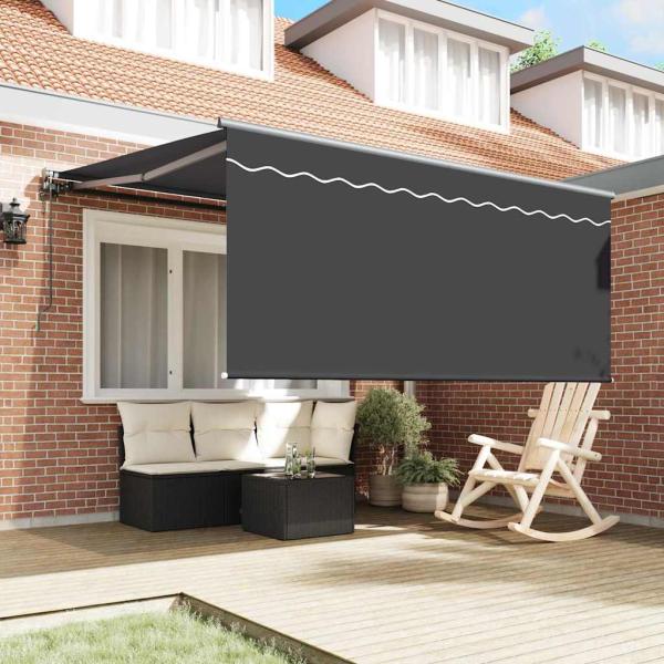 Einziehbare Markise Anthrazit 300 x 250 cm Gewebe