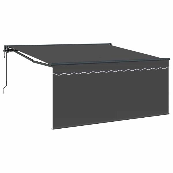 Einziehbare Markise Anthrazit 300 x 250 cm Gewebe
