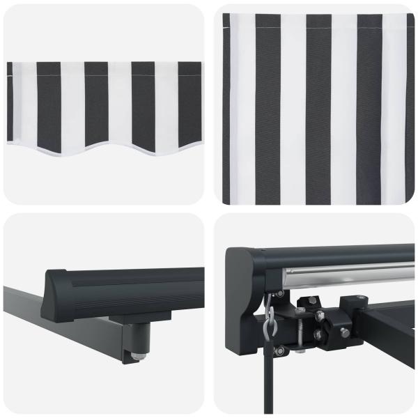 Einziehbare Markise Anthrazit und Weiß 300x250 cm
