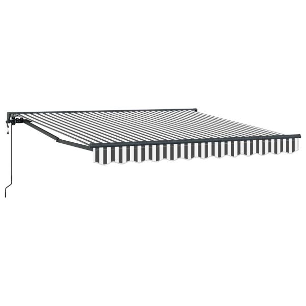Einziehbare Markise Anthrazit und Weiß 300x250 cm