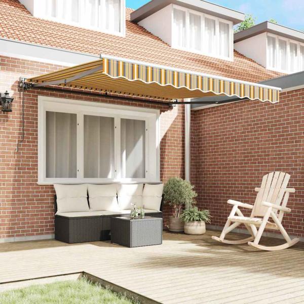 Einziehbare Markise Marineblau 300x250 cm Stoff und Metall
