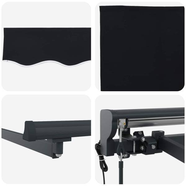 Einziehbare Markise Schwarz 300x250 cm