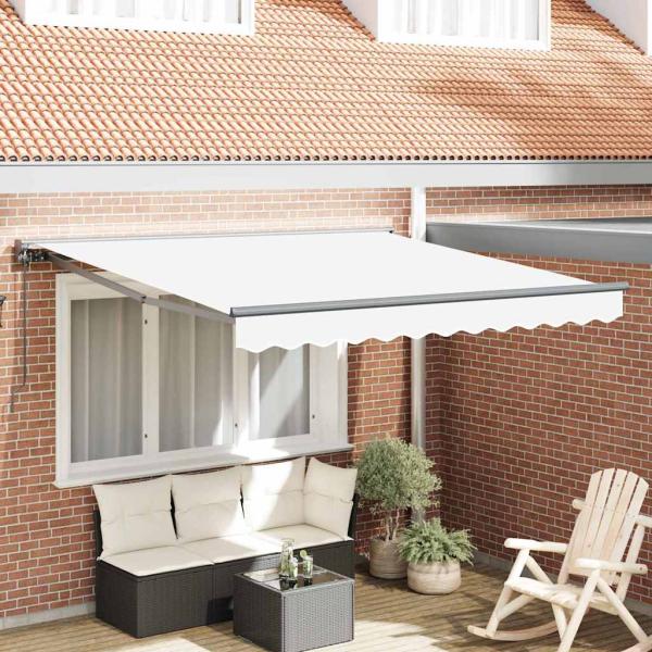 ARDEBO.de - Einziehbare Markise Weiß 300x250 cm Polyester