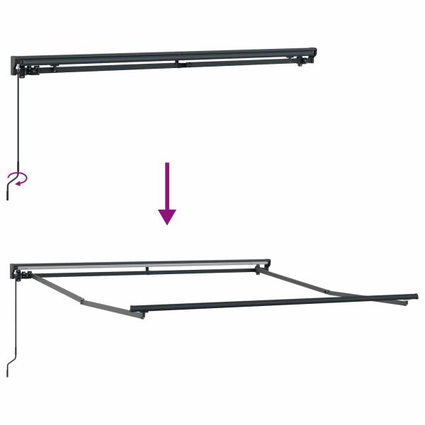 Einziehbare Markise Hellgrau 300x250 cm Polyester