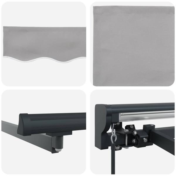 Einziehbare Markise Hellgrau 300x250 cm Polyester