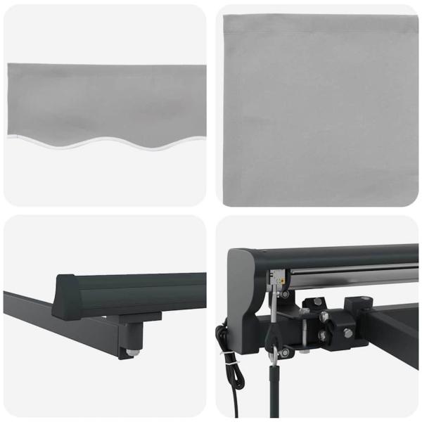 Einziehbare Markise Hellgrau 300x250 cm Gewebe