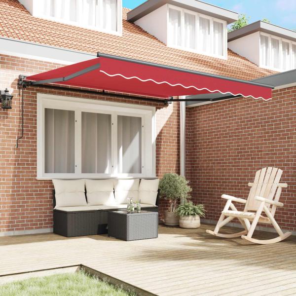 Einziehbare Markise Rot 300x250 cm Gewebe