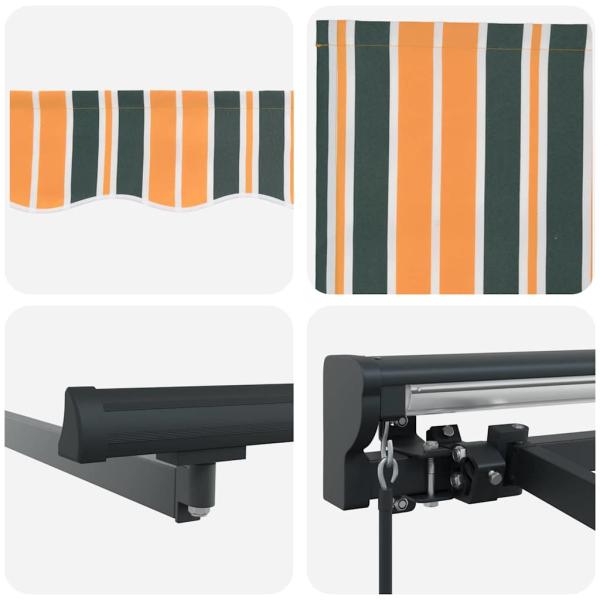 Einziehbare Markise Grün und Gelb 300x250 cm Polyester