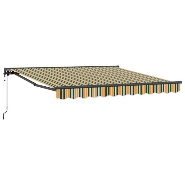 Einziehbare Markise Grün und Gelb 300x250 cm Gewebe
