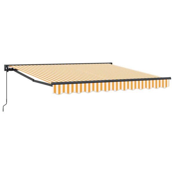 Einziehbare Markise Orange und Weiß 350x250 cm Polyester