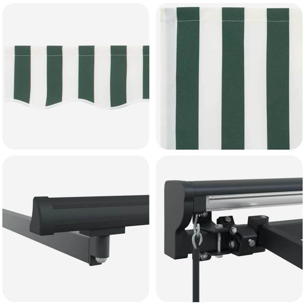 Einziehbare Markise Grün und Weiß 350x250 cm