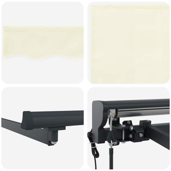 Einziehbare Markise Creme 400x300 cm Polyester und Stahl