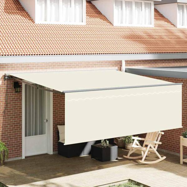 ARDEBO.de - Einziehbare Markise Cremefarben 400 × 300 cm Stoff