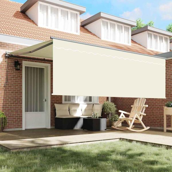 Einziehbare Markise Cremefarben 400 × 300 cm Stoff